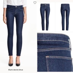 H&M Ankle-length Jeans Dark Wash Denim High Rise New 27 4 Skinny Slim